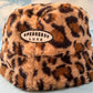 Faux Fur Fuzzy Bucket Hat - Leopard