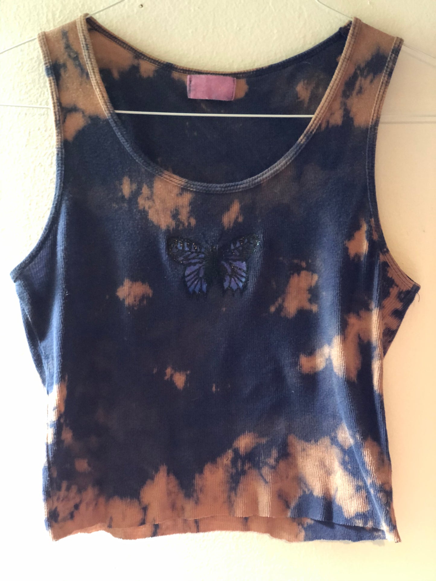 Butterfly Tie Dye Tank - Hand-Dyed & Painted