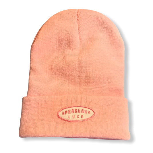Embroidered Logo Beanie - Light Pink