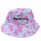 Cow Print Reversible Bucket Hat - Pink & White