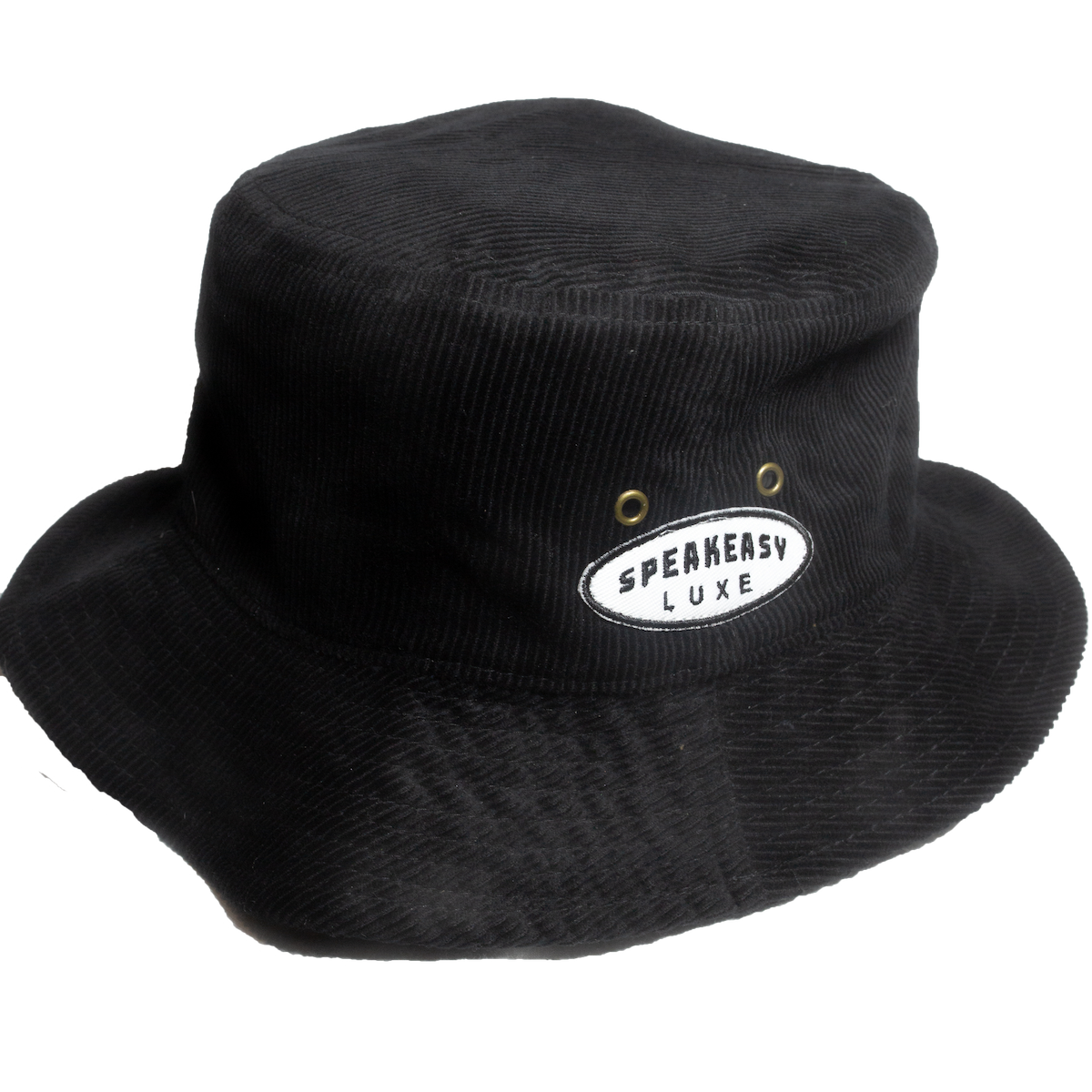 Corduroy Bucket Hat - Black w/ Handsewn Patch