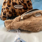 Fuzzy Bucket Hat + Waistbag Set - Leopard & Tan Faux Fur