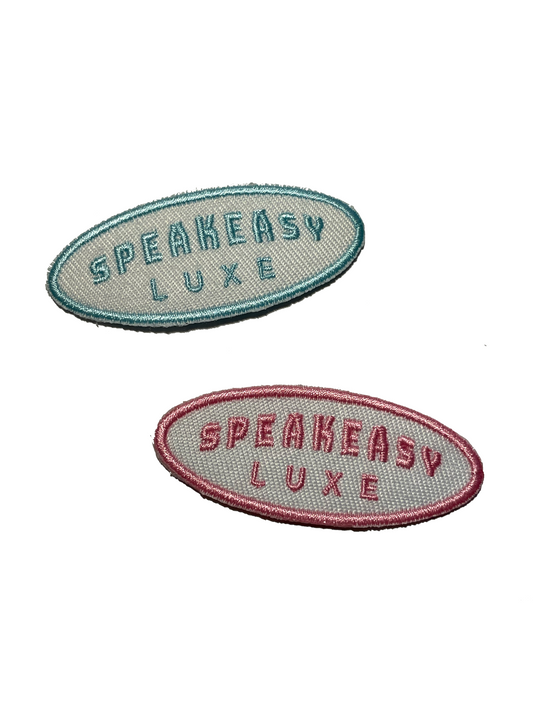 Speakeasy Luxe Embroidered Patches - Blue & Pink
