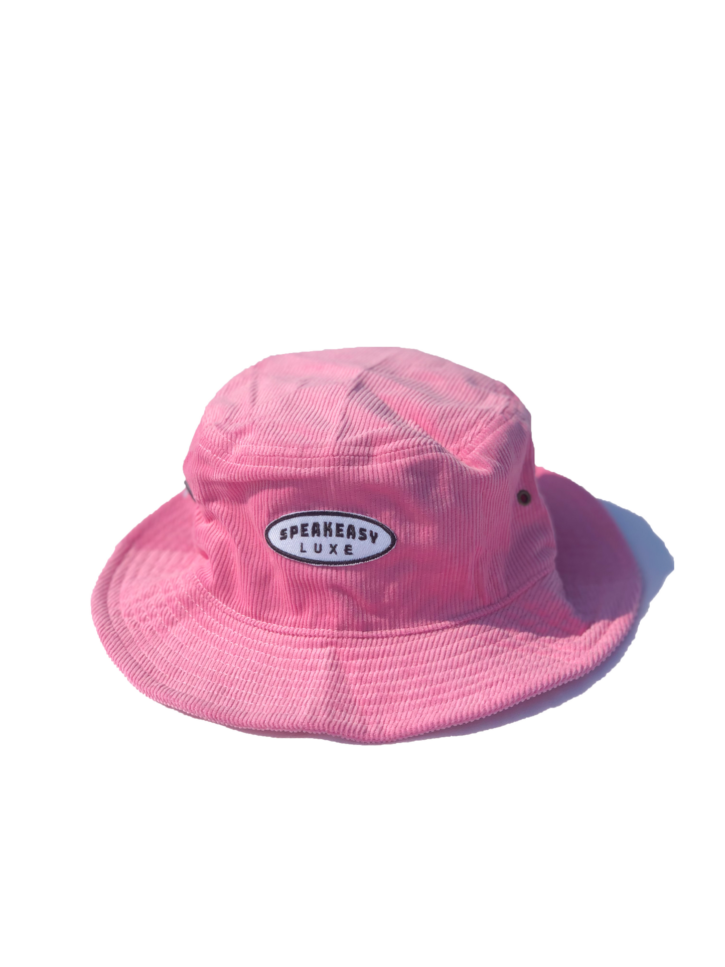 Corduroy Bucket Hat - Pink w/ Handsewn Patch