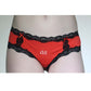 Friendly Reminder Panties - Red/Black Lace